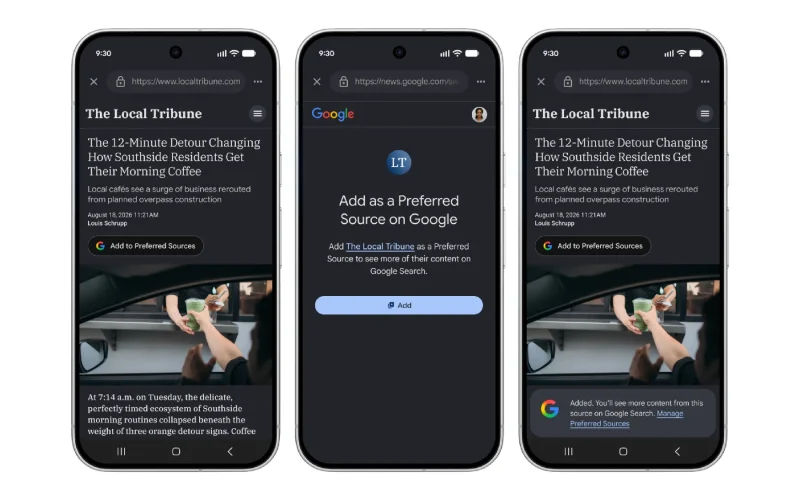 Google Lança Botão "Fonte Preferida" para Combater Perdas de Tráfego Causadas por IA